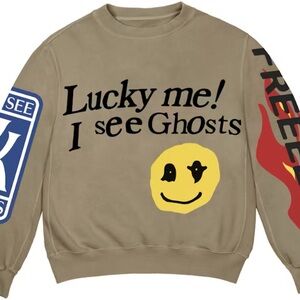 Lucky Me I See Ghosts Tan Sweater